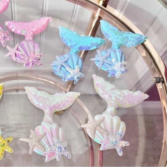 10 Sequin Mermaid Tails- Pink, Yellow, Purple, Blue, White - Picture 4 of 4